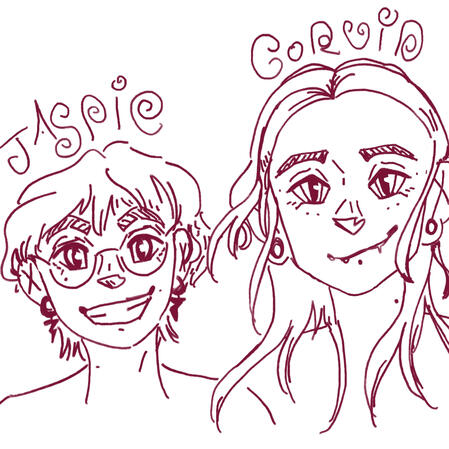 me and my partner, wip procreate, 2025